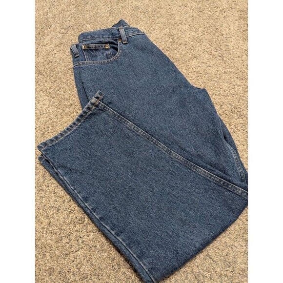 LL Bean High Waist Relaxed Fit Medium Wash Jeans Size 12P Petite 100% Cotton - Picture 3 of 4